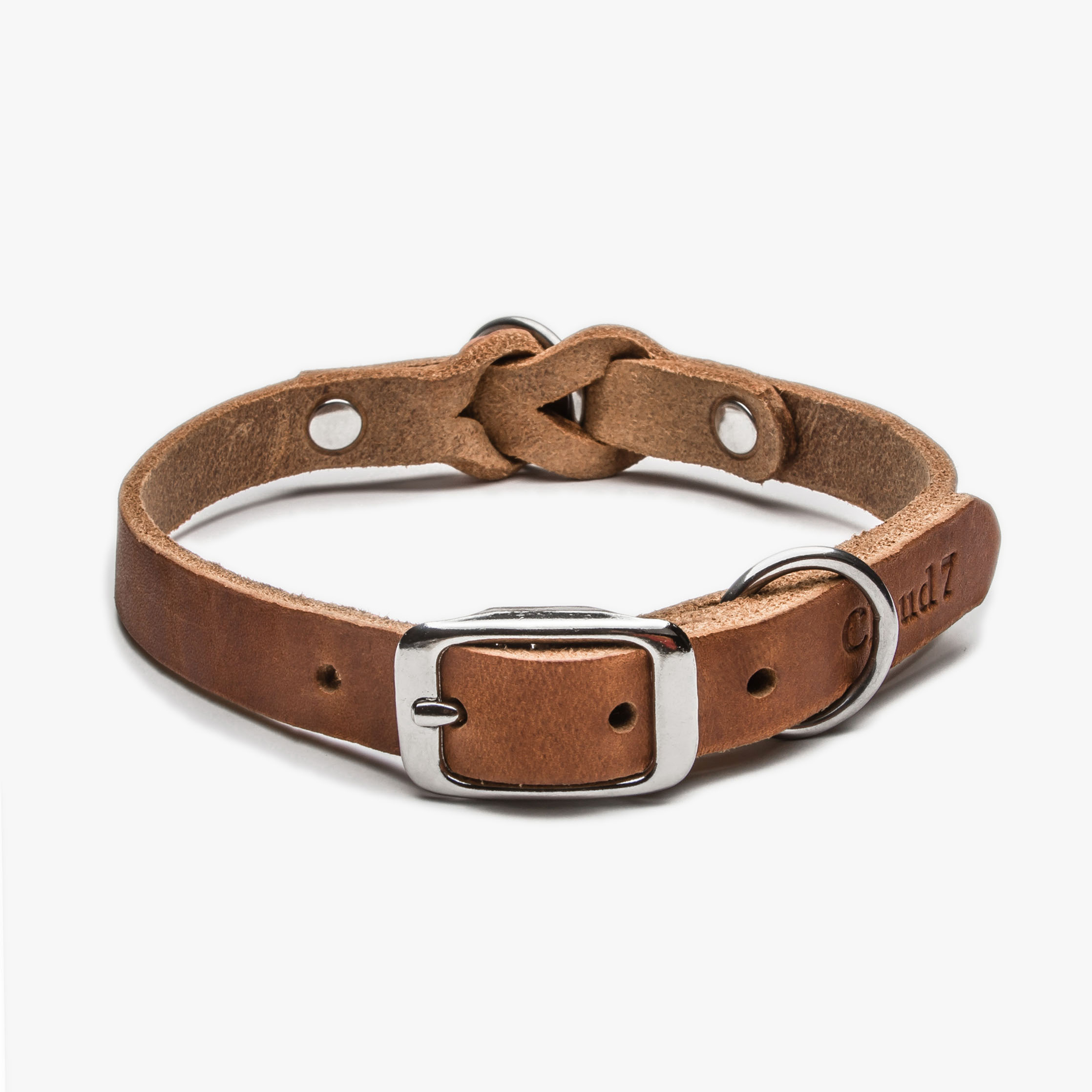 Hundhalsband Läder Riverside Park Camel - Cloud7 XL