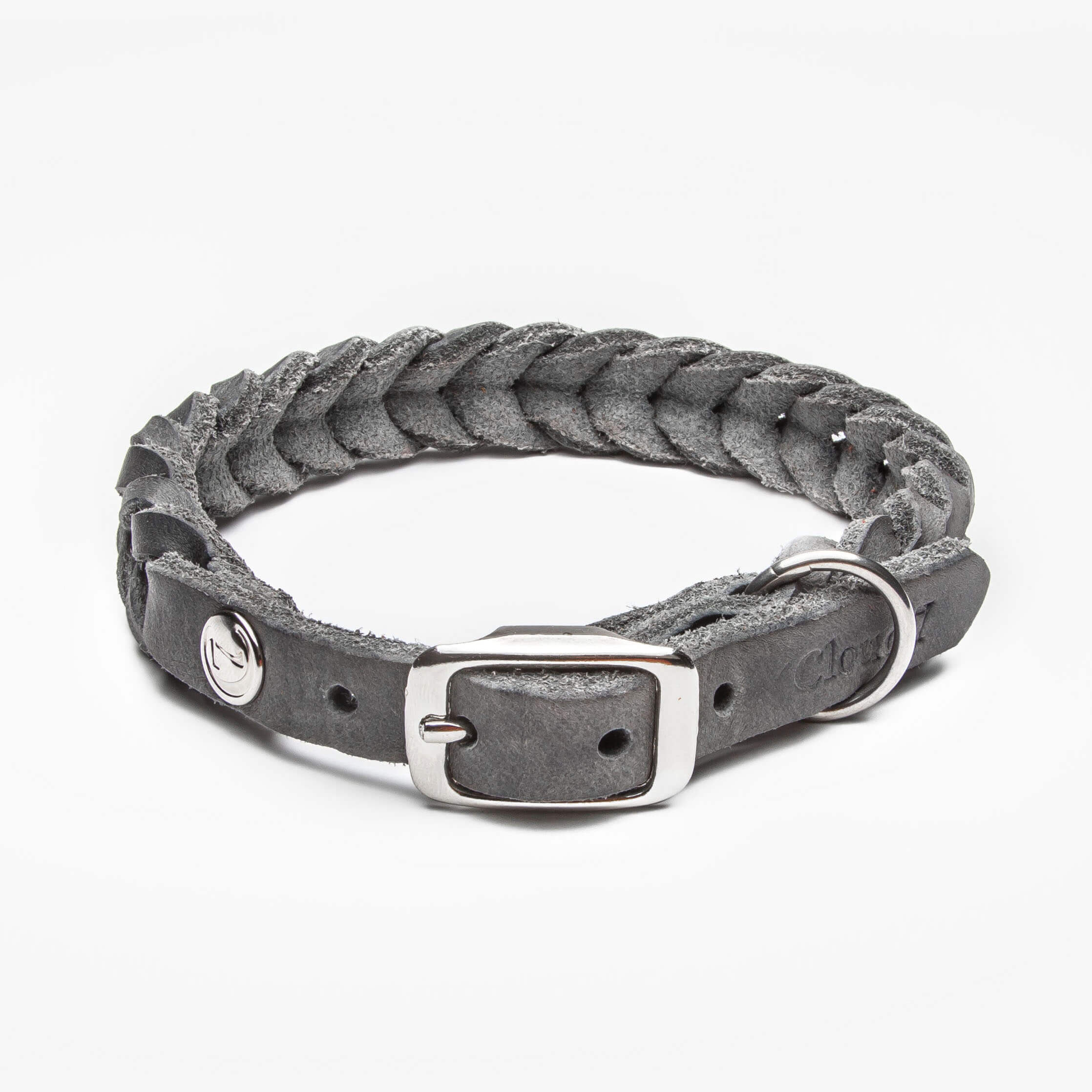 Hundhalsband Läder Central Park Elefantgrå - Cloud7 S