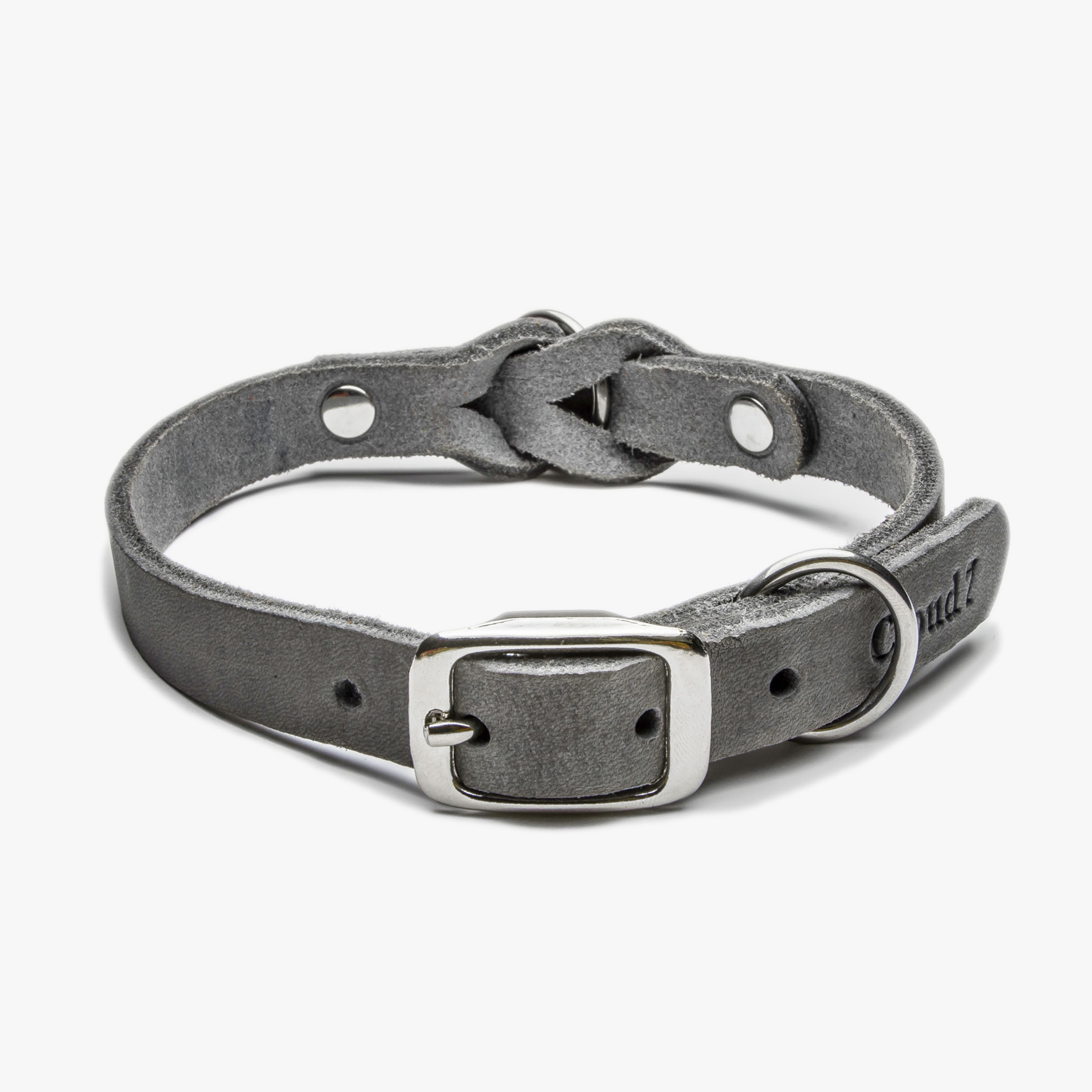 Hundhalsband Läder Riverside Park Elefantgrå - Cloud7 S