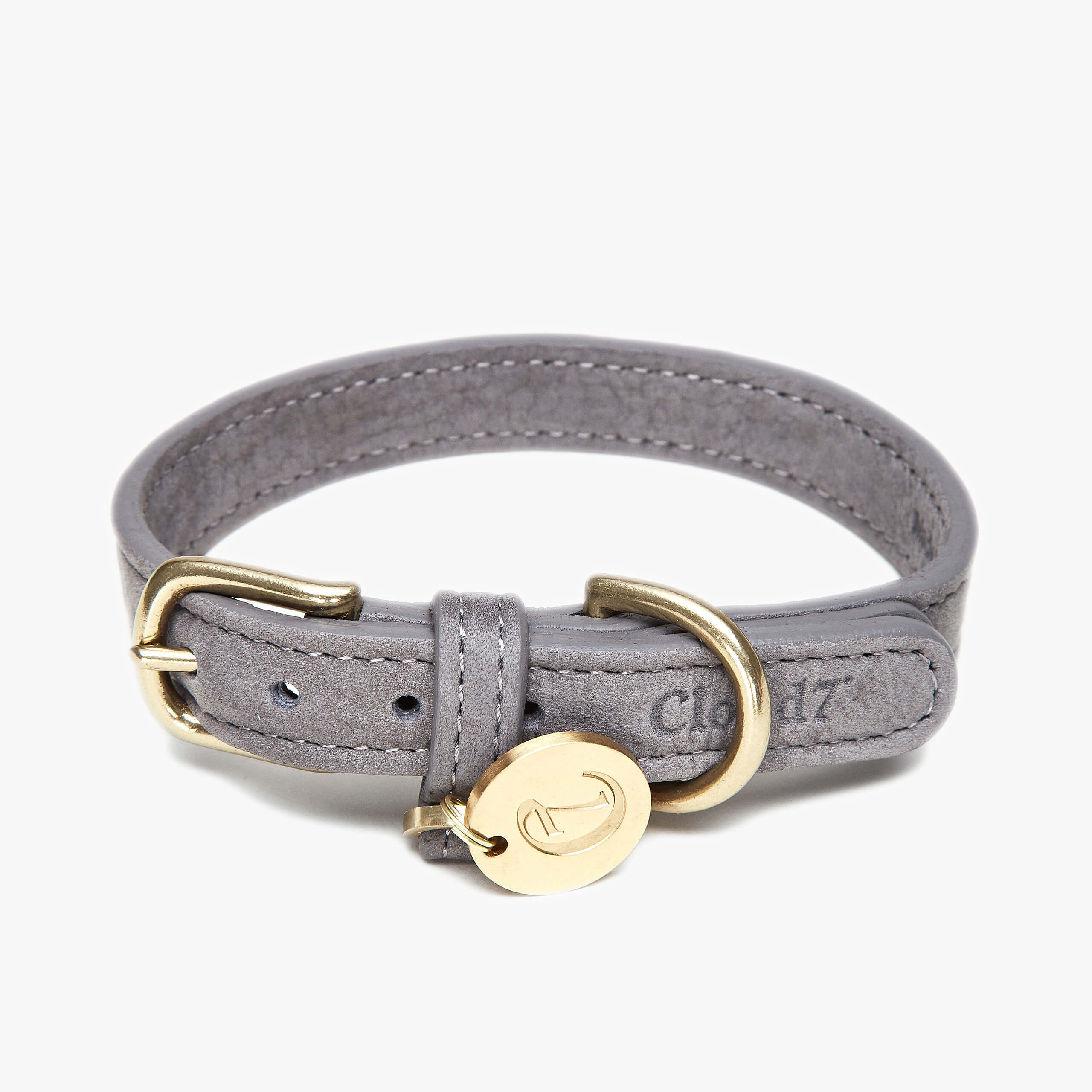 Dog Collar Tiergarten Nubuck Leather Taupe - Cloud7 L
