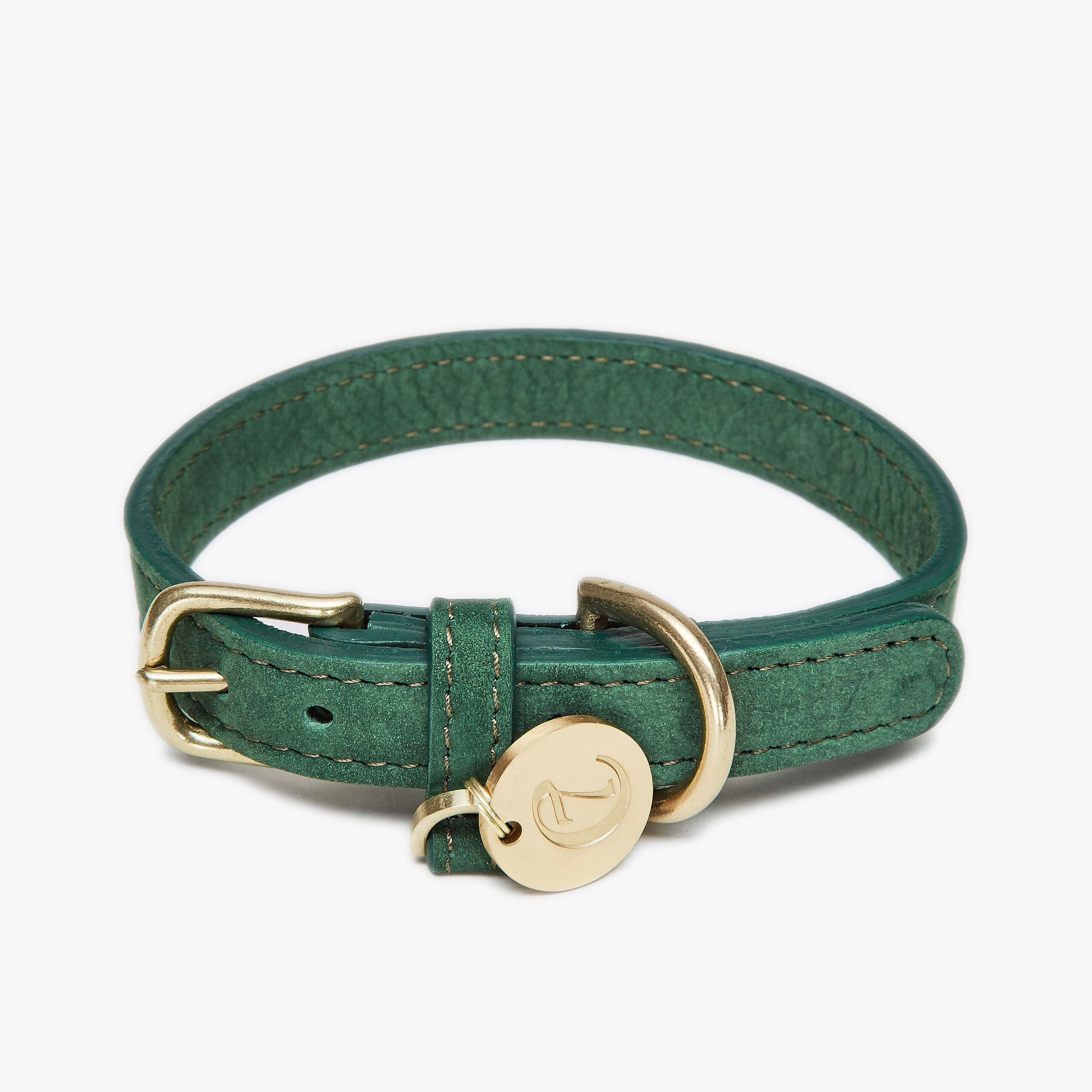 Dog Collar Tiergarten Nubuck Leather Green - Cloud7 L