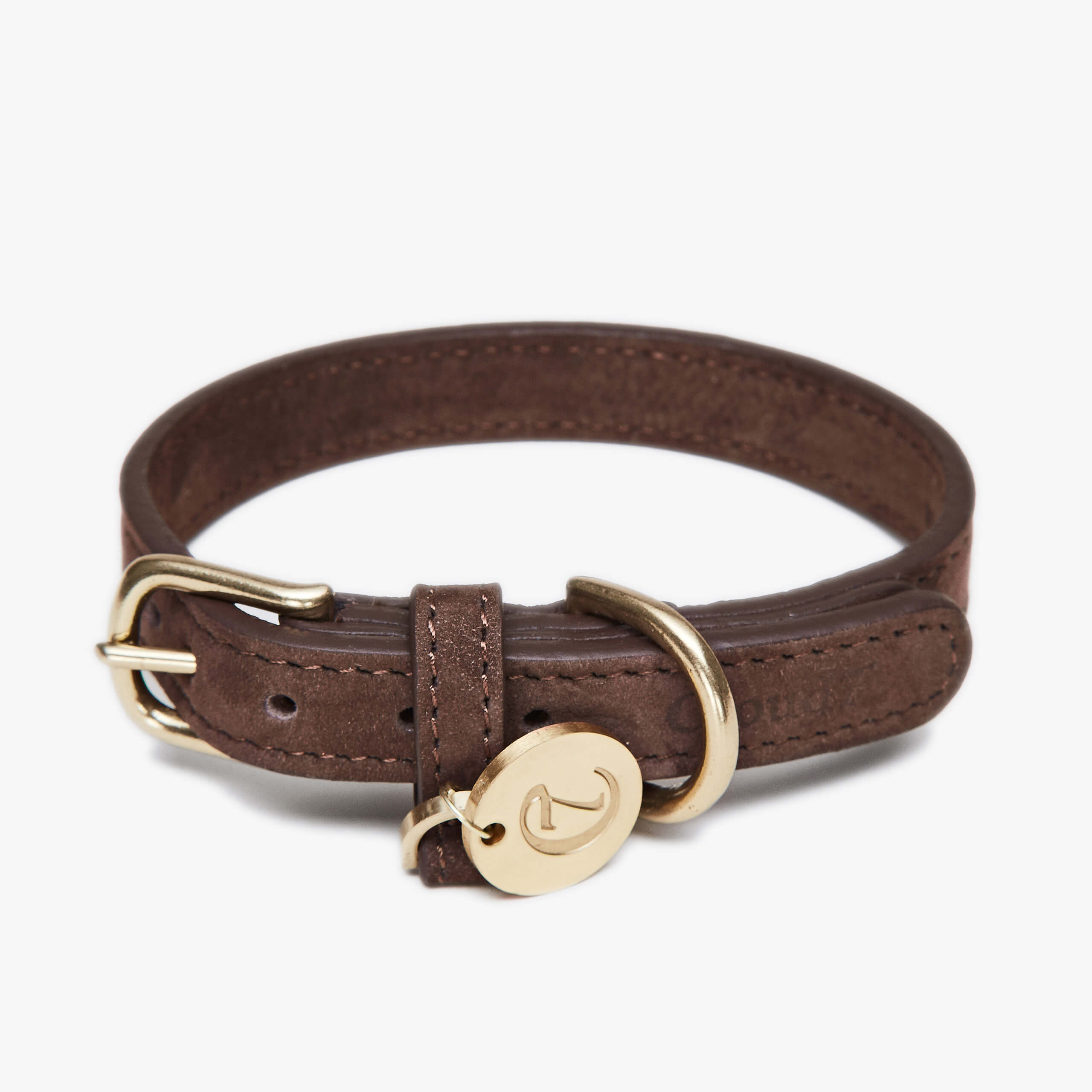 Hundhalsband Nubuckläder Tiergarten Mocca - Cloud7 L