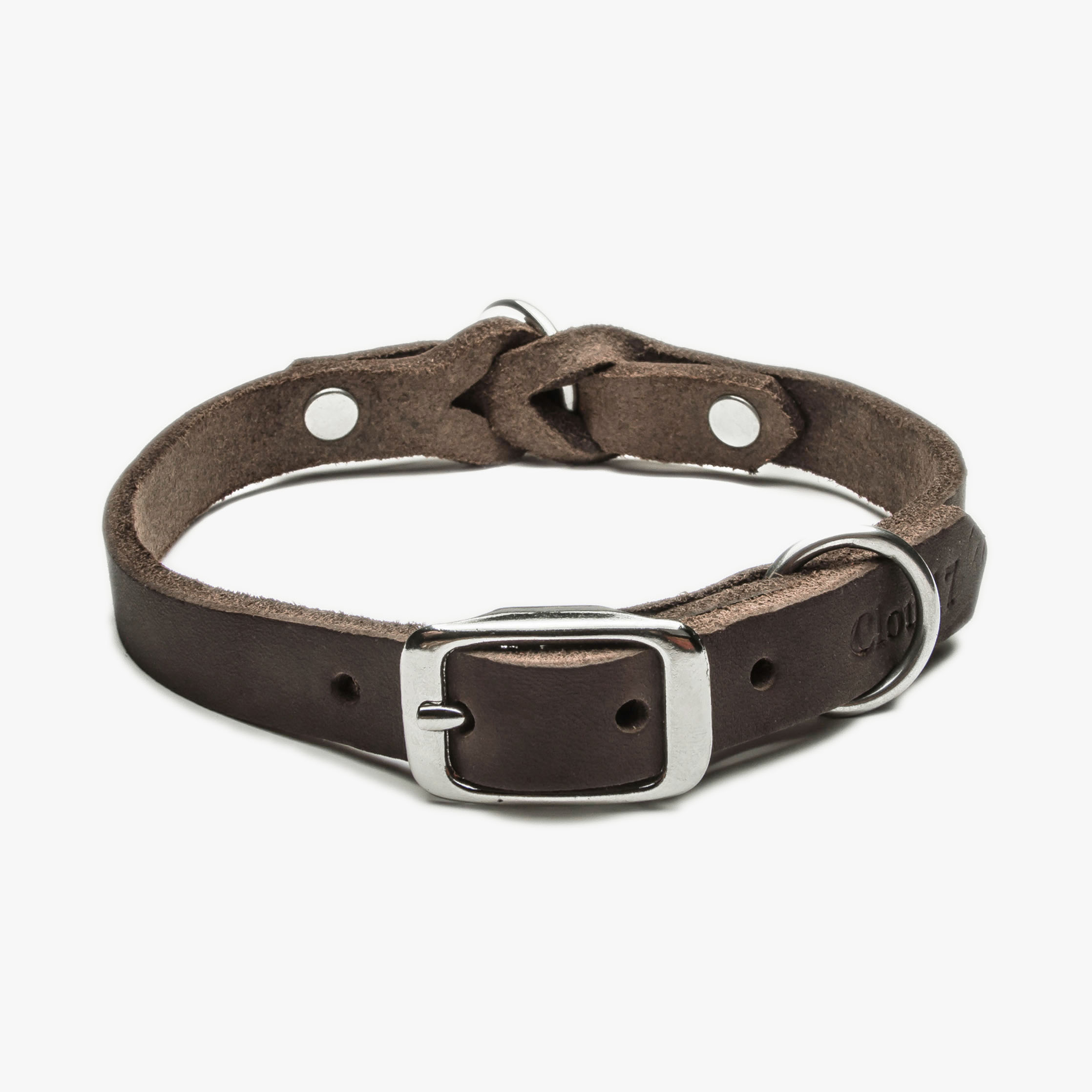 Hundhalsband Läder Riverside Park Mörkbrun - Cloud7 M