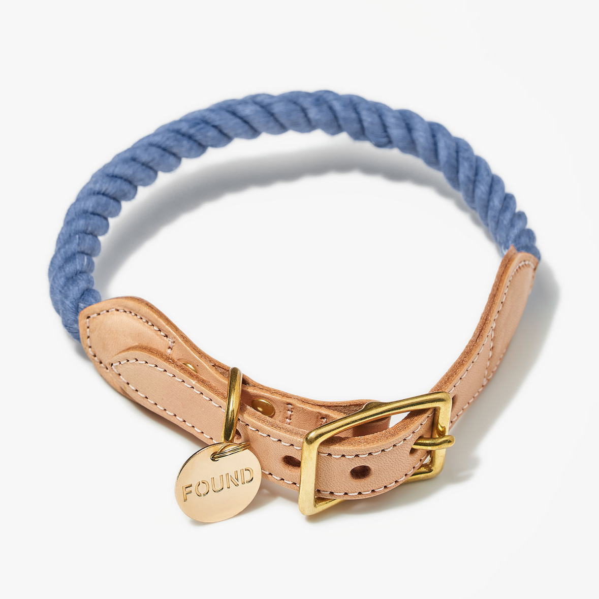 Hundhalsband Upcycled Rope Denimblå - Found My Animal XL