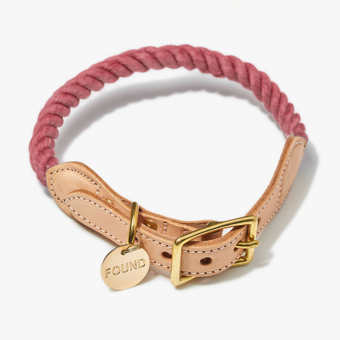 Hundhalsband Upcycled Rope Hallonröd - Found My Animal XS