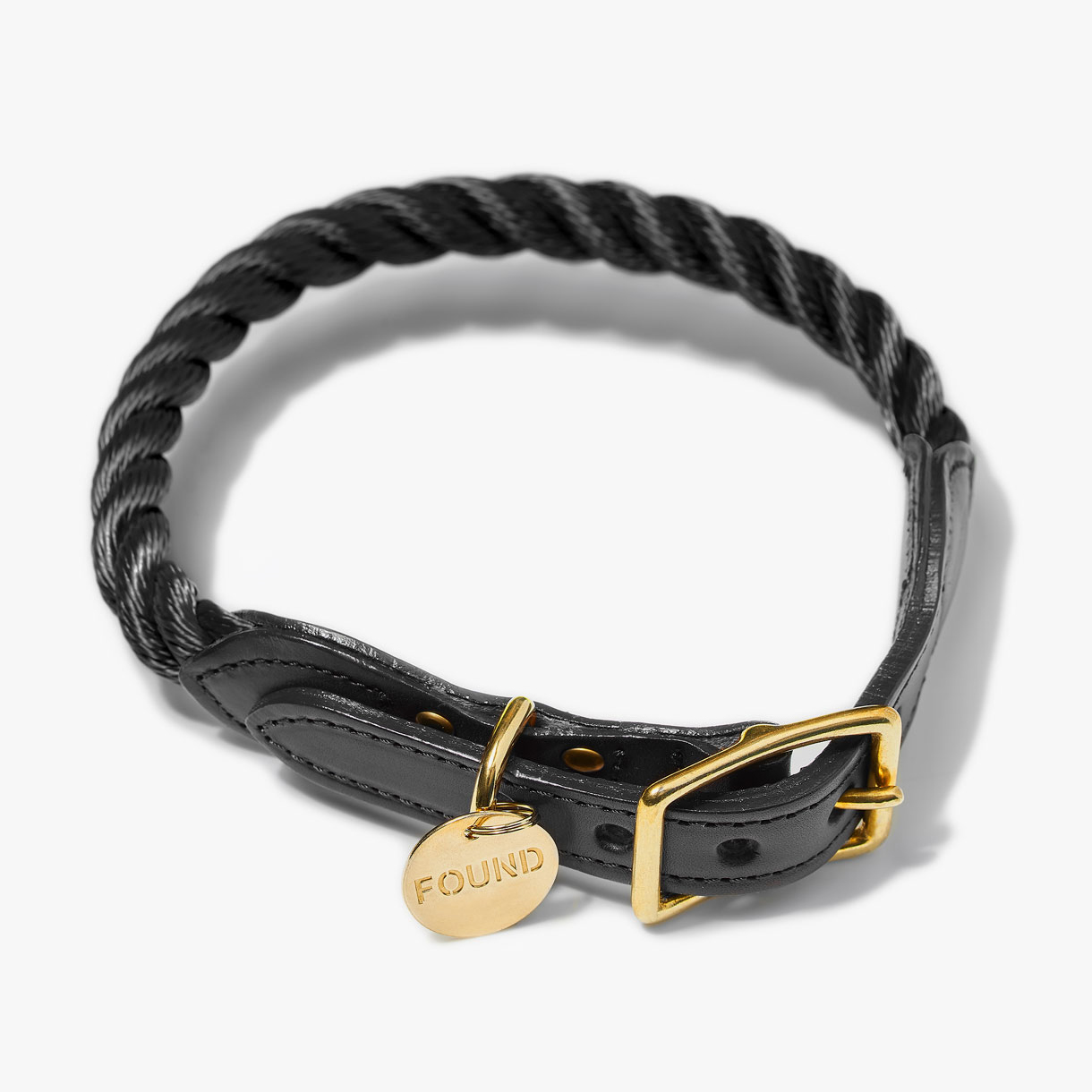 Hundhalsband Rope Svart - Found My Animal XS