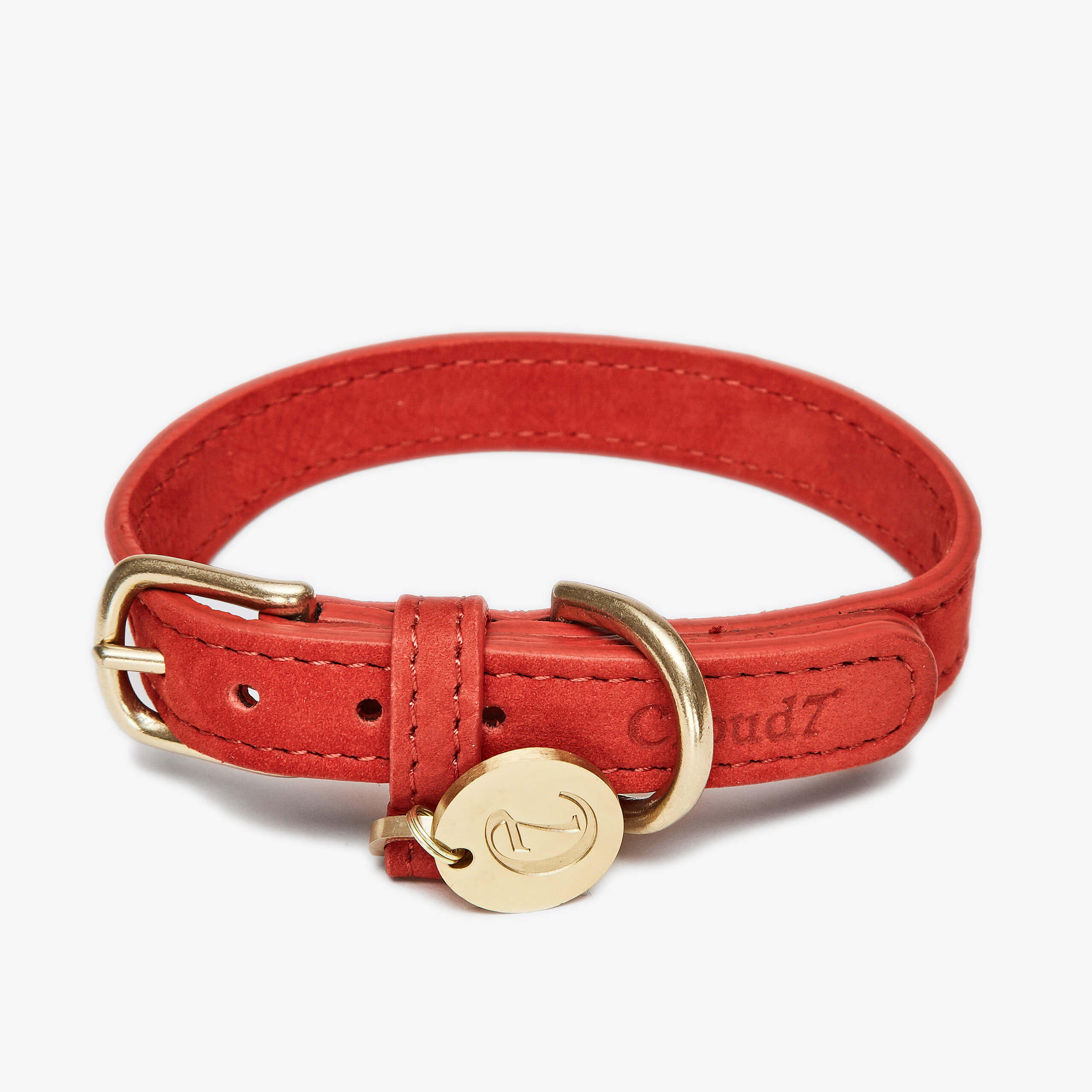 Hundhalsband Nubuckläder Tiergarten Röd - Cloud7 M