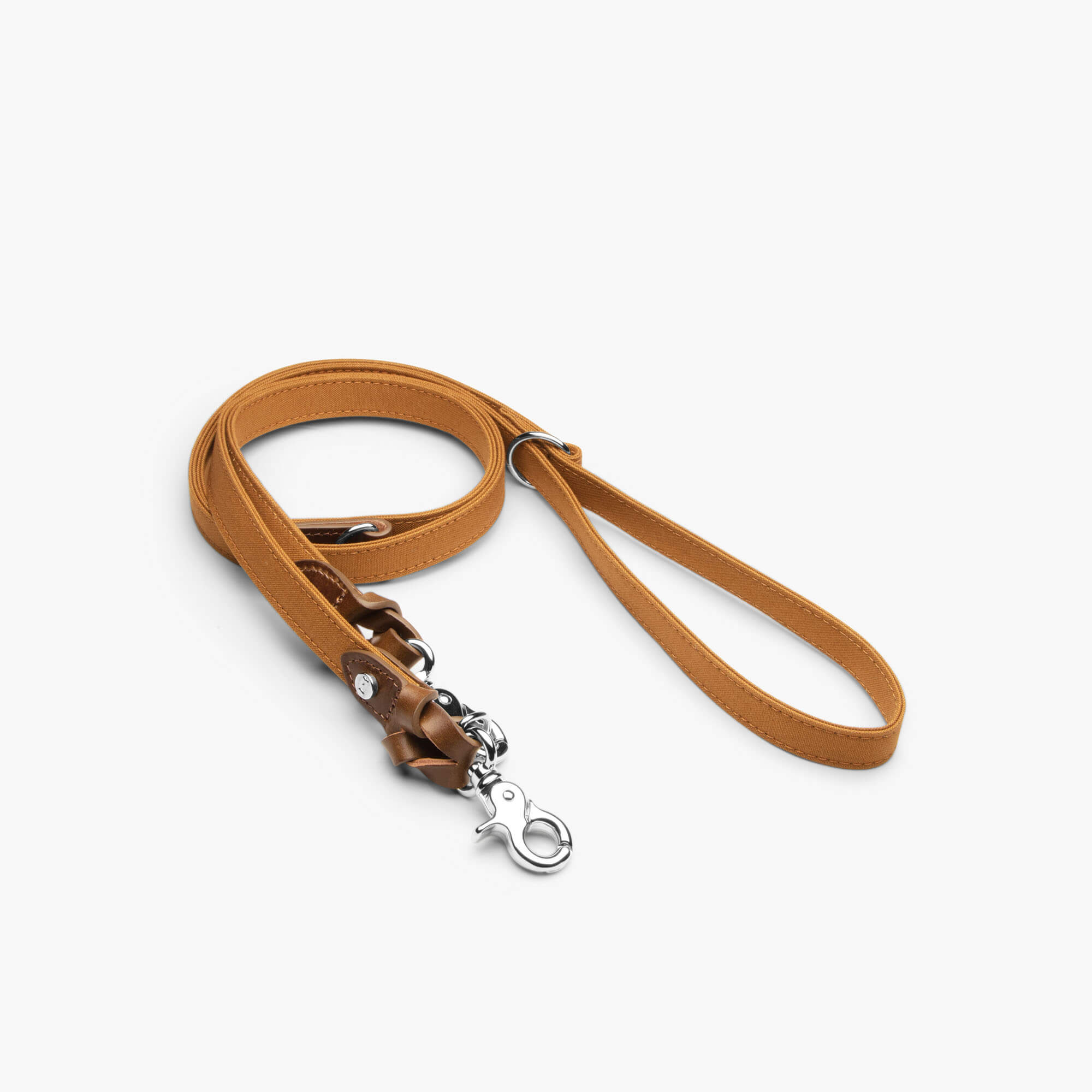 Justerbart Hundkoppel Signature Brun & Senapsgul - Denjo Dogs L