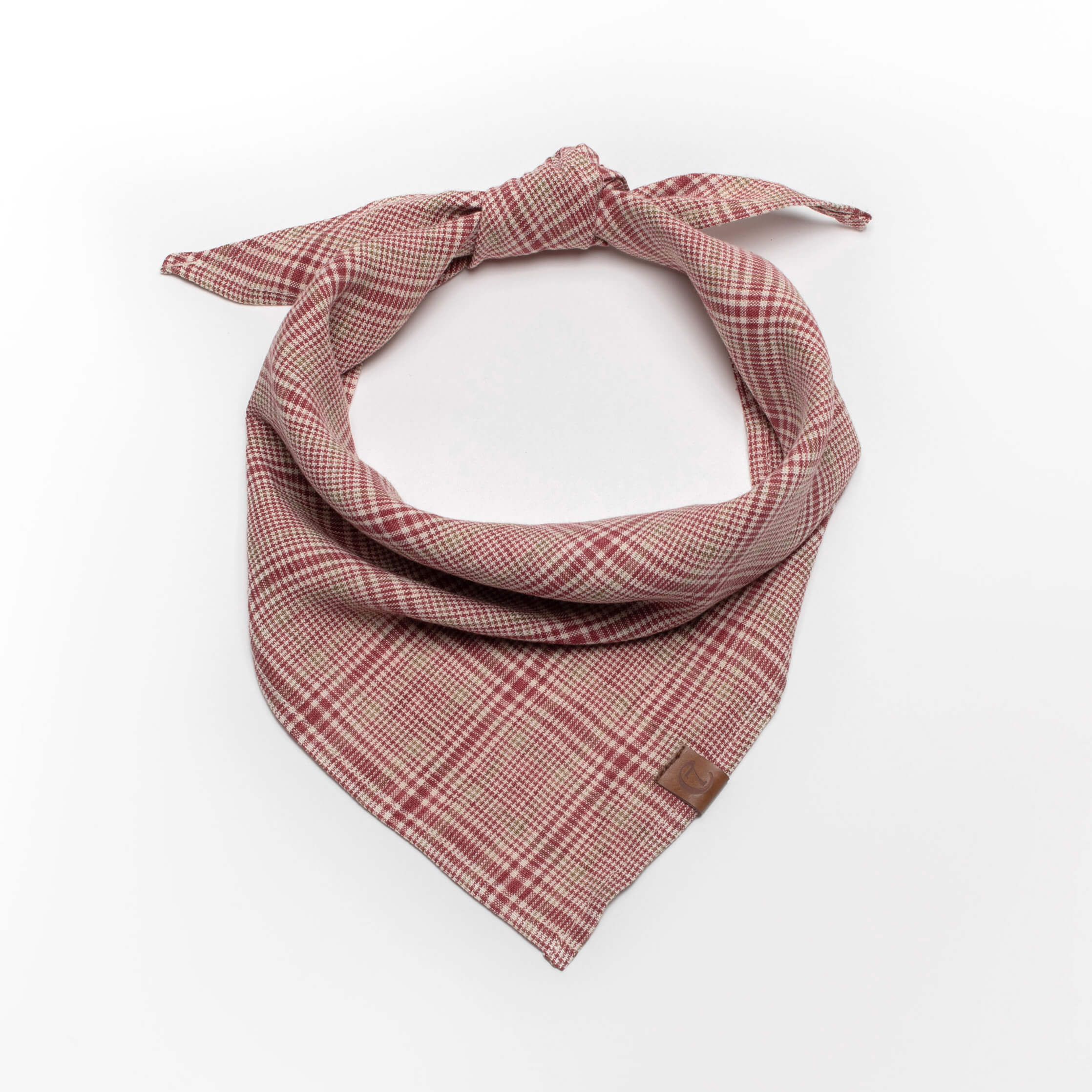 Hundscarf Check Linne Röd - Cloud7 S