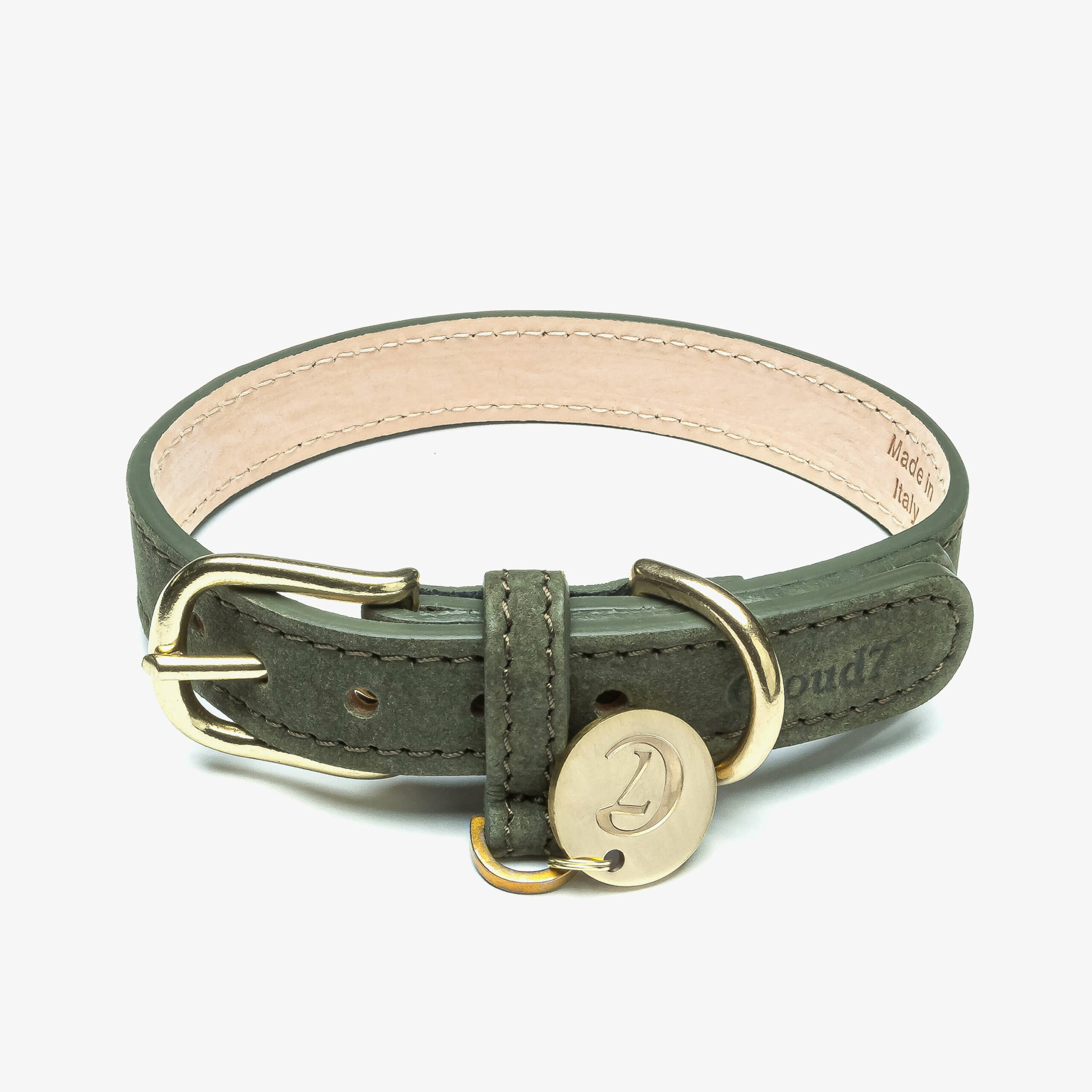 Hundhalsband Nubuckläder Tiergarten Mossgrön - Cloud7 XXXL