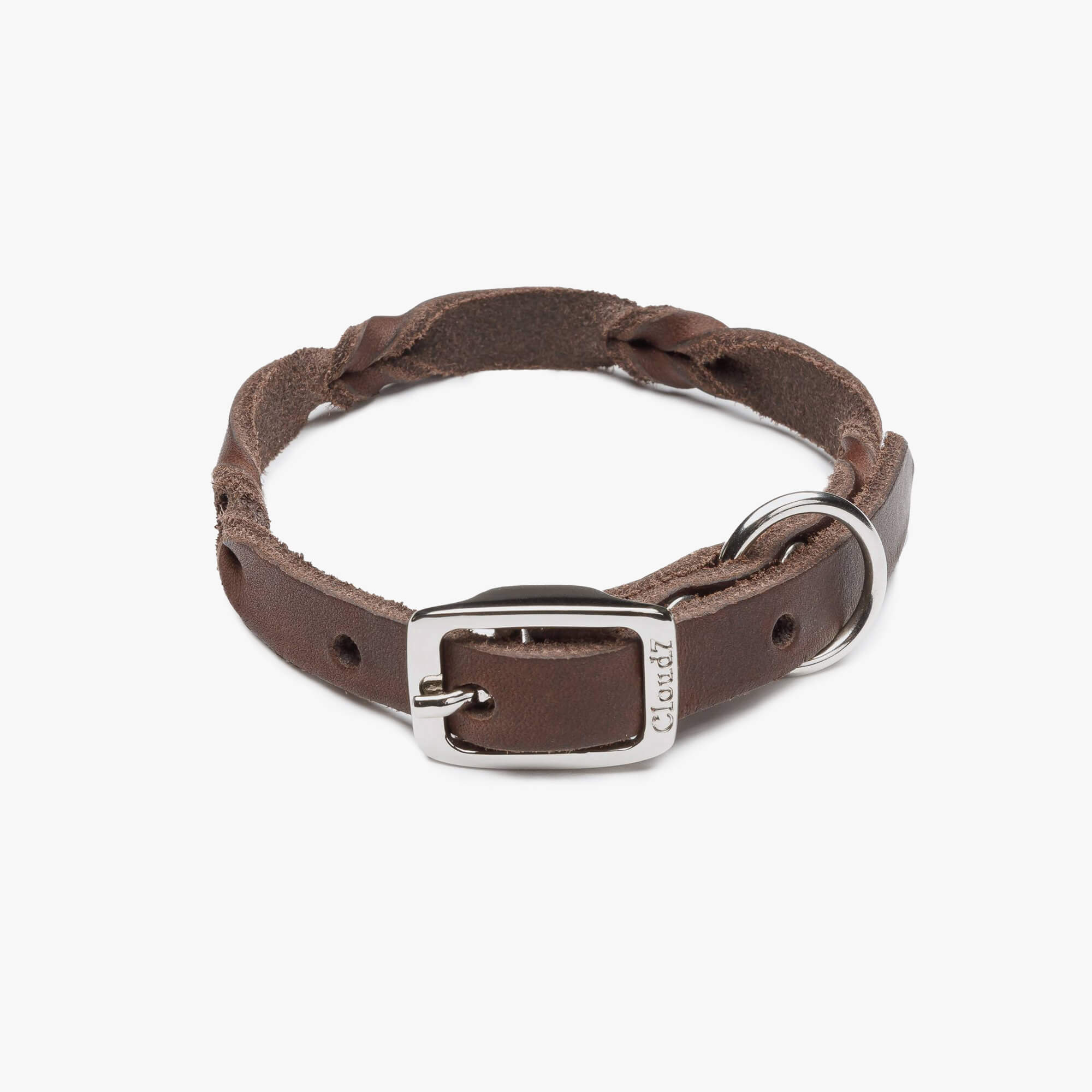 Hundhalsband Läder Riverlino Mörkbrun För Små Hundar – Cloud7 S
